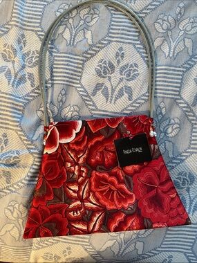 Red Floral Mini Shoulder Bag by Pineda Covalin